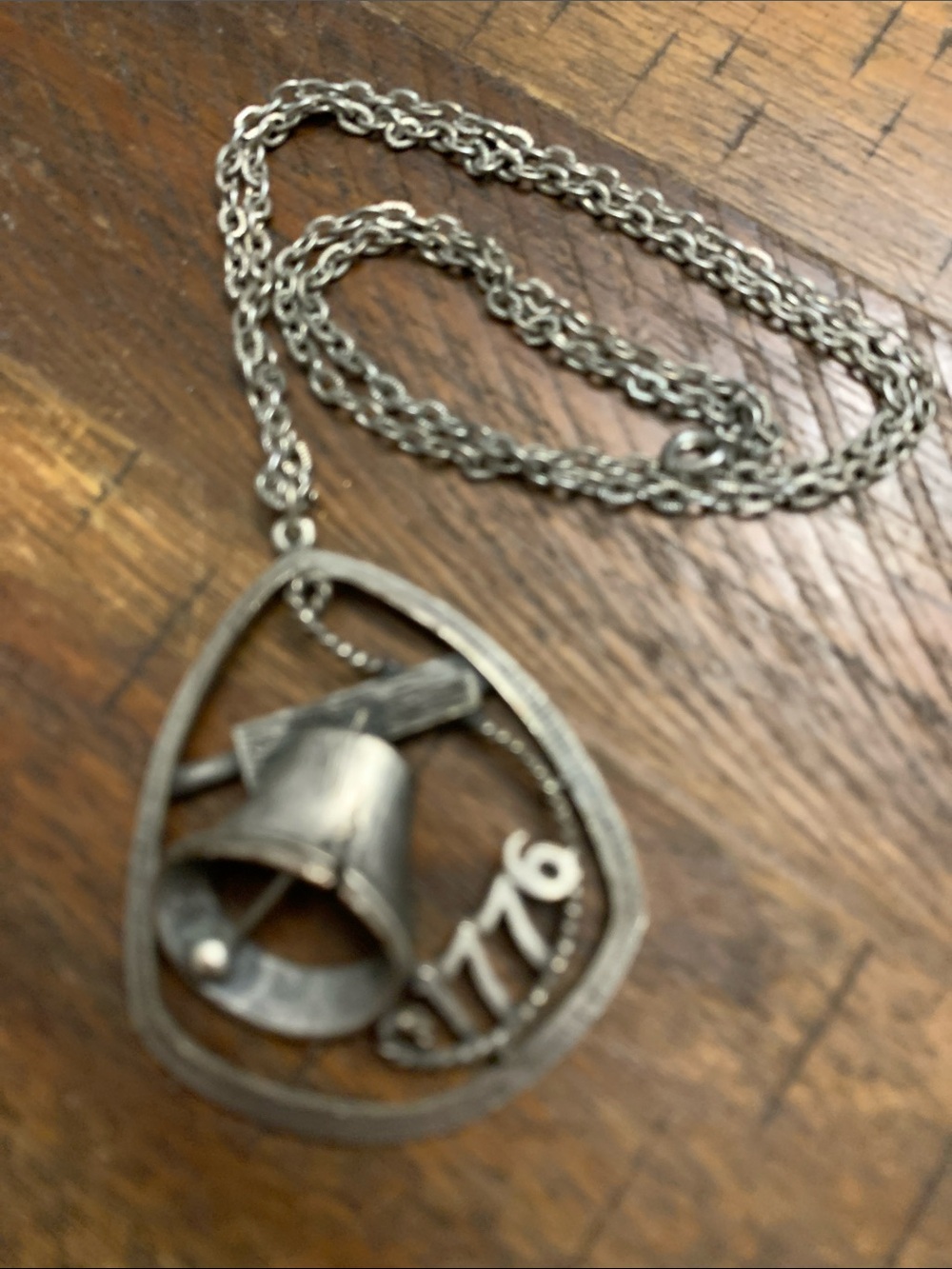 Vintage 1776 Bell Pendant Necklace - Silver Tone Women’s Jewelry